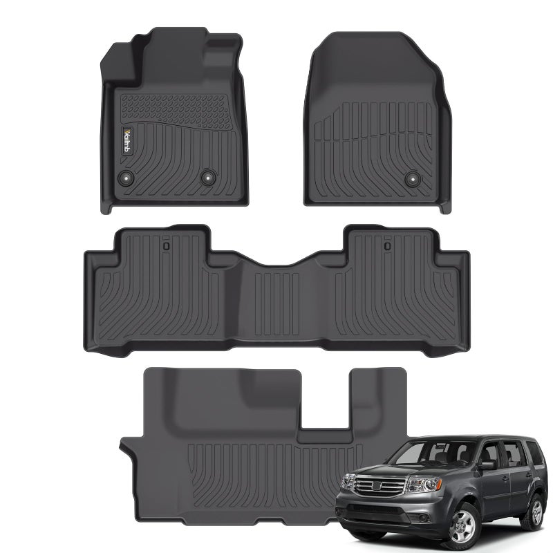 Wailtnb Floor Mats Fit Honda Pilot 20152009 All Weather Car Floor Liners for 20092015 Honda Pilot Car Mats Accessories for Pilot 2015 2014 2013 2012 2021 2010 2009